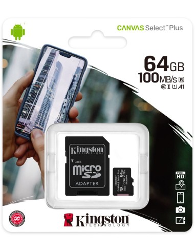 SDHC Card Micro 64GB Kingston UHS-I Canvas Select Plus