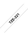 Brother P-Touch TZ221 - 9 mm zwart op witte tape gelamineerd (8 m)