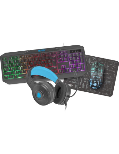 Fury Thunderstreak - 4 in 1 PC Gaming combo set V3 - Toetsenbord US layout - Headset - Muis en Muism