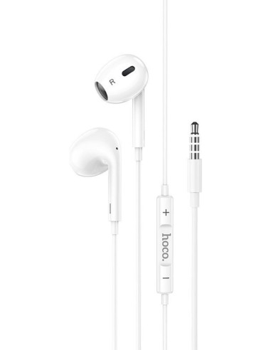 Hoco M1 Max Earphones with Mic - 3 5mm aux jack (White)