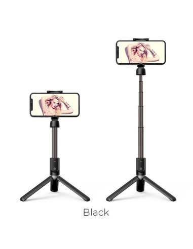 Hoco Bluetooth Wireless Tripod Selfie Stand with Remote - Black