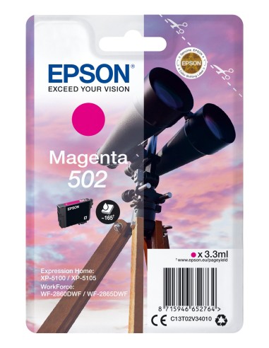 Epson 502 Singelpack Magenta 3,3ml (Origineel)