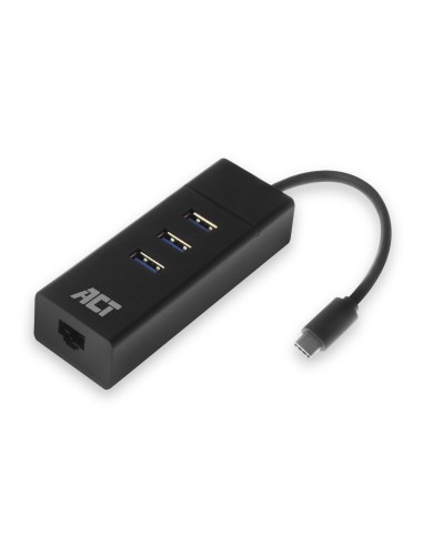 ACT AC6400 interface hub USB 3.2 Gen 1 (3.1 Gen 1) Type-C 5000 Mbit s Zwart