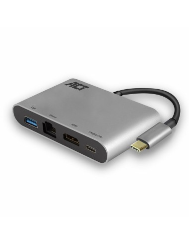 ACT AC7040 USB-C naar HDMI Multi port adapter met ethernet