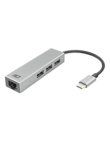 ACT AC7055 3-Poorts USB-C 3.2 (USB 3.0) Hub met Gigabit ethernet poort