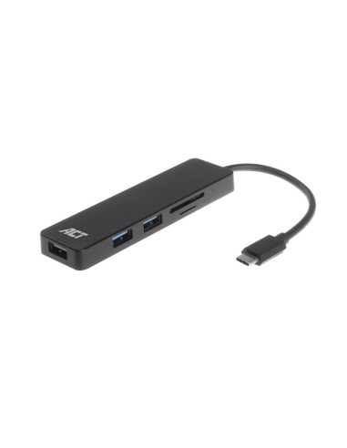 ACT AC6405 interface hub USB 3.2 Gen 1 (3.1 Gen 1) Type-C 5000 Mbit s Zwart