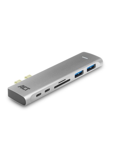 ACT AC7025 USB-C Thunderbolt™ 3 naar HDMI multiport adapter 4K, USB hub, cardreader en PD pass through