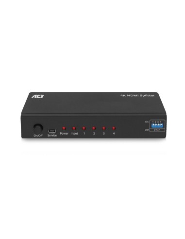 ACT 4K HDMI splitter, 1 in 4 out, EDID ondersteuning