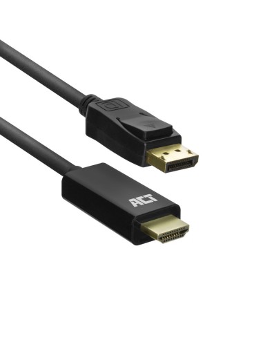 ACT AC7550 video kabel adapter 1,8 m DisplayPort HDMI Type A (Standaard) Zwart