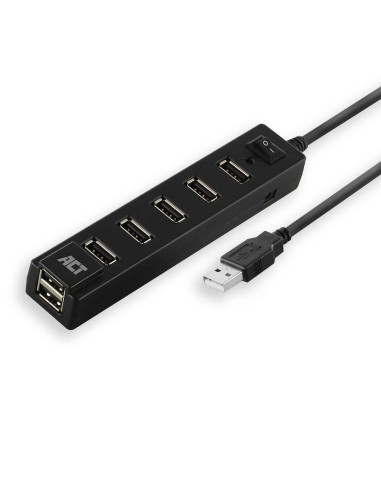 ACT AC6215 interface hub USB 2.0 480 Mbit s Zwart