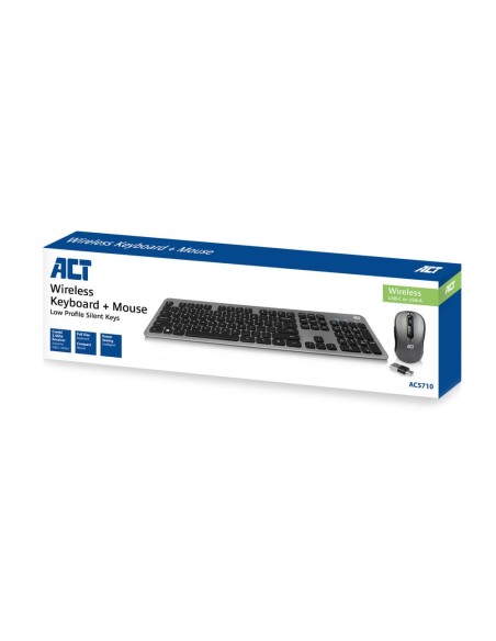 ACT AC5710 toetsenbord RF Draadloos QWERTY UK International Zwart