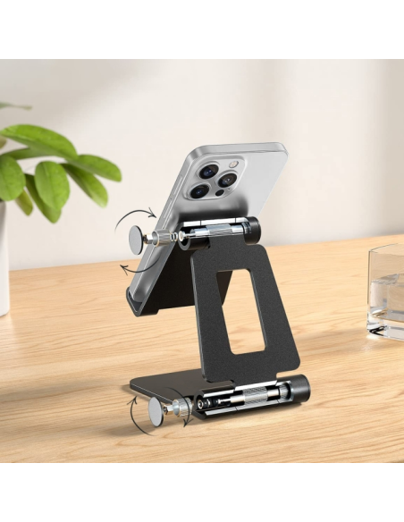 Mobilize Foldable Aluminium Phone Holder Black