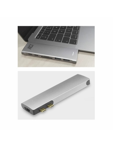 ACT AC7025 USB-C Thunderbolt™ 3 naar HDMI multiport adapter 4K, USB hub, cardreader en PD pass through