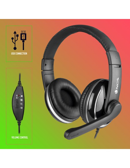 NGS VOX800 USB Headphones Head-band USB Type-A Black