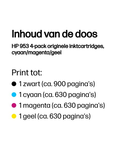 HP No.953 4-Pack C,M,Y,K 53,5ml (Origineel)