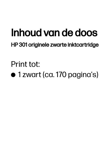 HP No.301 Zwart 3ml (Origineel)